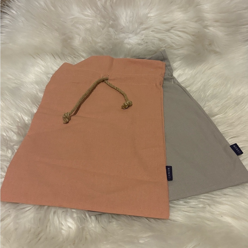 😍BUNDLE MONAT Peach and Gray Drawstring Bags😍BOX B
